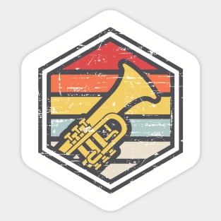 Retro Badge Trumpet Light Sticker